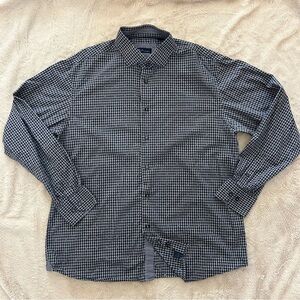 BLU by Polifroni‎ Button Down Dress Shirt Blue Check Size XL